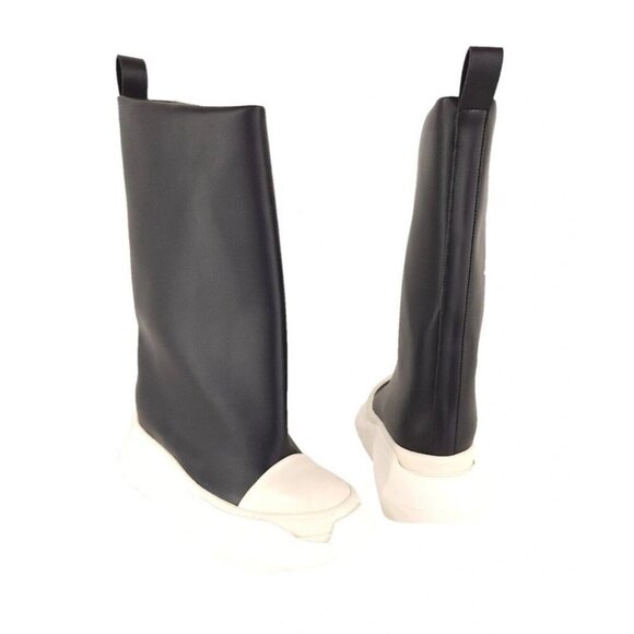 Rick Owens DRKSHDW Black Fogachine Sneak Boot New Defect Women Size 37.5 US 7.5 - Picture 8 of 16